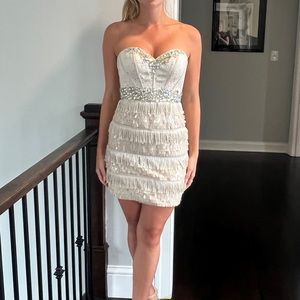 Alexia designs cocktail dress. Nude.